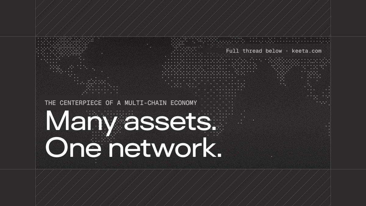 KeetaNetwork's tweet photo. (1/6) The Keeta network is built to be used as a connection, or a centerpiece, for payments and the broader financial system.

Assets will live across many chains. Keeta is built to move value across that landscape. https://t.co/TB29YHi3eC
