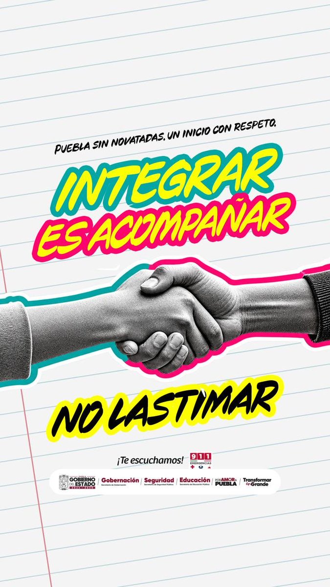 CCLGobPue's tweet photo. La seguridad y el bienestar de las y los estudiantes son fundamentales. Con #PueblaSinNovatadas promovemos espacios educativos libres de violencia, intimidación y cualquier práctica que pueda poner en riesgo su integridad.
@Gob_Puebla https://t.co/lXZJRxZiCq