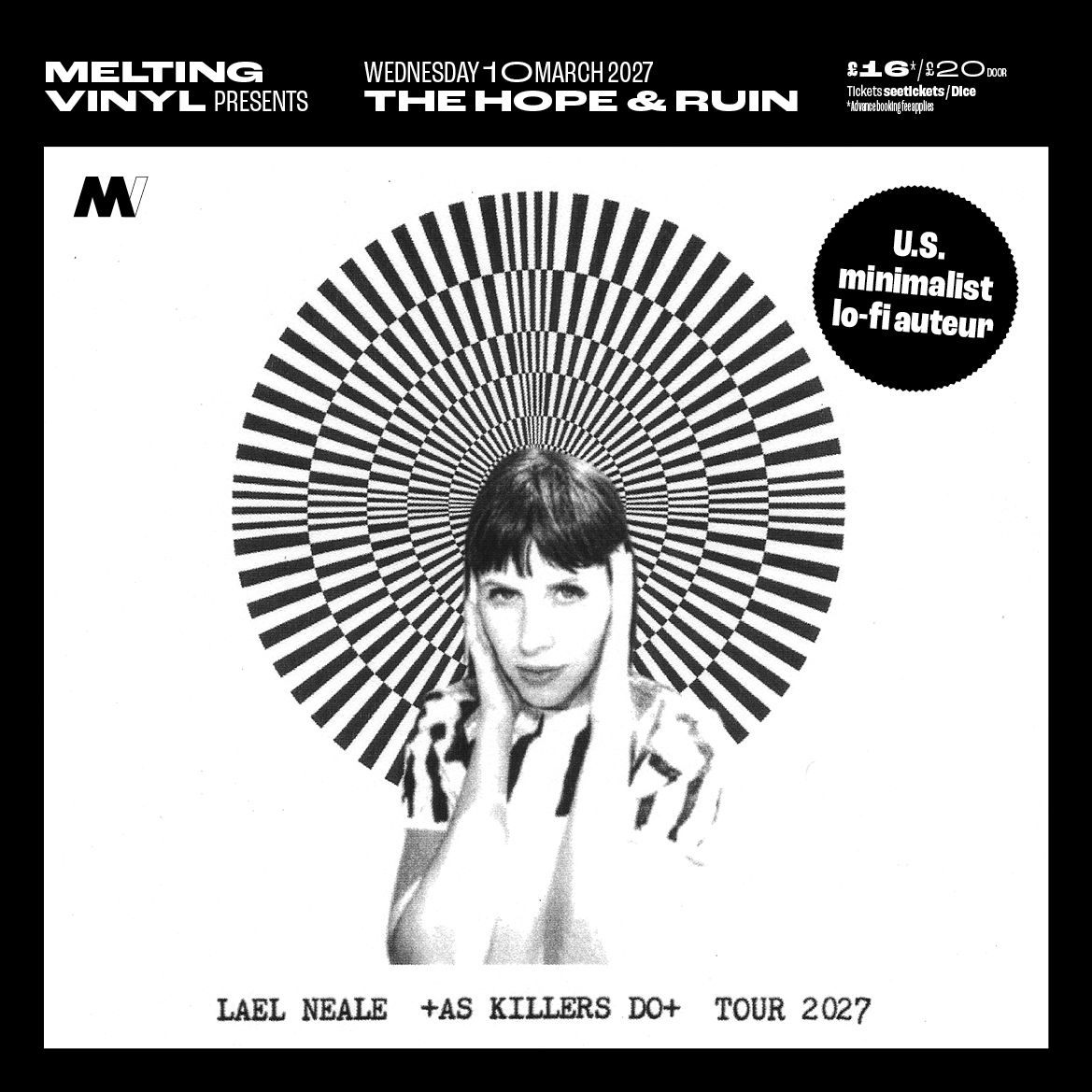MeltingVinyl's tweet photo. Minimalist lo-fi auteur Lael Neale @laelnealemusic + special guests play The Hope &amp; Ruin on Wed 10th March. 
Show on sale: Thurs 17th Sept at 10am.
https://t.co/9O2ymnWijR https://t.co/sJqemaGbNg