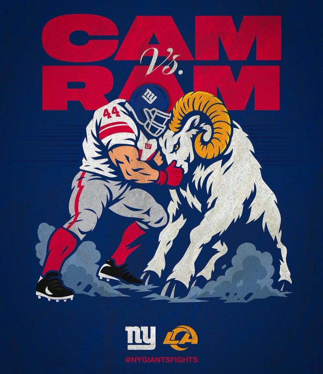Cover3NewYork's tweet photo. IT’S CAM VS RAM TONIGHT! 

We’ll take BAM BAM! #BigBlue #MNF https://t.co/I3wbFYvklL