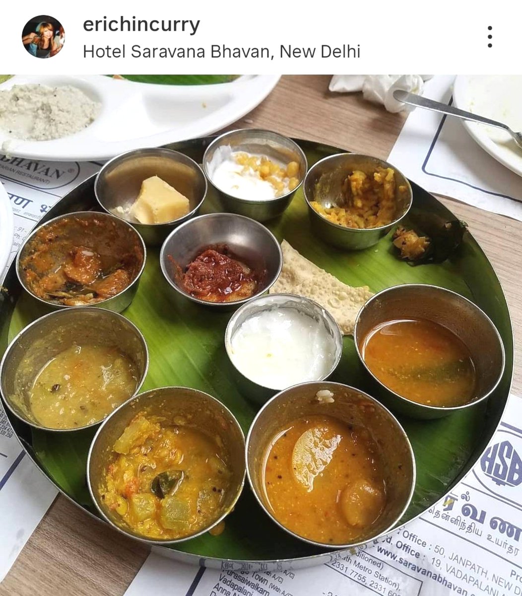 erichincurry's tweet photo. インドで食べた時に滅茶苦茶美味しかった南インドカレー店が日本上陸するんですね！🇮🇳🔥
サラバナバワンが西葛西で食べられる事に今から震えています(歓喜)
写真はデリーで撮った時のもの。
特にミールスのダルが美味しすぎて未だ鮮明に覚えています🍛 https://t.co/SJnUXCiw9H