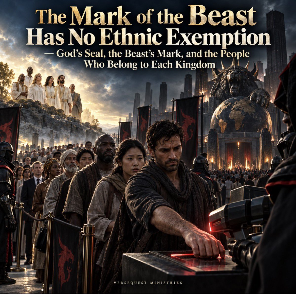 TNTJohn1717's tweet photo. The Mark of the Beast Has No Ethnic Exemption — God’s Seal, the Beast’s Mark, and the People Who Belong to Each Kingdom

Key Passage: Revelation 13:16–18

“And he causeth all, both small and great, rich and poor, free and bond, to receive a mark in their right hand, or in their foreheads: And that no man might buy or sell, save he that had the mark, or the name of the beast, or the number of his name. Here is wisdom. Let him that hath understanding count the number of the beast: for it is the number of a man; and his number is Six hundred threescore and six.” (Revelation 13:16–18)

Introduction

There is coming a day when the devil will finally get the world he has been trying to build since Genesis 3. He has always wanted one authority, one rebellion, one counterfeit kingdom, and one world lying at the feet of a man who receives what belongs to God alone. Pharaoh tried his version of it. Nebuchadnezzar erected his image. Antiochus foreshadowed it. Caesar demanded his honors. Nimrod wanted mankind gathered together under one name and one project. But Revelation 13 shows the finished product. The old serpent finally gets a man on the throne, an image before the people, a false prophet performing signs, and an economic system that can reach into a man’s pocket and tell him whether he is permitted to participate in ordinary life. The Beast will not merely ask men to tolerate him. He will demand allegiance. The system will not merely regulate commerce. It will make commerce serve worship. And when that machine reaches maturity, the Bible does not say it will be a Gentile problem, a European problem, an Asian problem, or merely a Jewish problem. The text says, “all, both small and great, rich and poor, free and bond” (Revelation 13:16). The net is thrown across the world.

That immediately destroys one very common prophetic assumption: that Jewish ancestry itself somehow provides an automatic exemption from the Beast’s demand. Israel unquestionably has a unique prophetic position. God made covenants with Abraham, Isaac, and Jacob. God has promises concerning the land, the throne, the kingdom, the remnant, and the restoration of Israel that no Bible believer has any business stealing and handing to the Church. But prophetic privilege is not personal immunity. The fact that God has plans for Israel does not mean every individual Israelite living during Daniel’s seventieth week will automatically resist Antichrist. Revelation itself makes that impossible. God specifically seals 144,000 “of all the tribes of the children of Israel” (Revelation 7:4). They are numbered. They are identified. They are separated. They are marked out as servants of God. That would be a mighty strange thing to emphasize if every flesh-and-blood Jew on earth already enjoyed the same protection simply by ancestry. The 144,000 are not evidence of a sealed nation. They are evidence of a specially sealed company within that nation.

But there is another error running in the opposite direction, and it is every bit as destructive. Men take the mark of the Beast out of its Tribulation setting, drag it backward into the present Church Age, and then scare blood-bought believers half to death every time technology changes. A barcode appears and somebody sees 666. A credit card appears and somebody sees 666. A vaccine appears and somebody sees 666. A digital ID appears and somebody sees 666. A chip, scanner, phone, payment app, biometric system, digital currency, or government database comes along and another prophet of panic announces that the mark is here. Meanwhile the Bible says the member of Christ’s Body has already been “sealed with that holy Spirit of promise” (Ephesians 1:13) and is “sealed unto the day of redemption” (Ephesians 4:30). The mark of Revelation 13 belongs to a particular man, a particular image, a particular prophetic period, a particular demand for worship, and a particular system of allegiance. Rightly divide the Book and the smoke