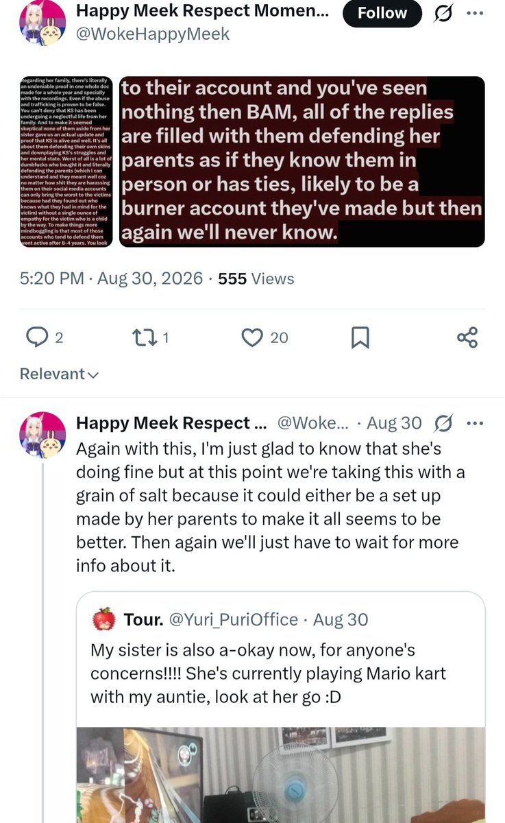 GachaAsylum's tweet photo. Ofc you are against happy family, you harass and doxxed a family because their daughter lied about getting abuse, your ass want to kidnap and groom a minor to draw Uma Porn https://t.co/COytoFqGOW