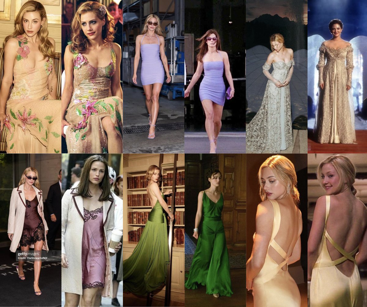 vickytedije's tweet photo. El miércoles se estrena The Love Hypothesis en Prime. Lili Reinhart, la protagonista, se lo tomó en serio y durante el tour de prensa de las últimas semanas se puso vestidos icónicos de películas románticas y aledaños.  

Una que sabe cómo se hace. https://t.co/1M06Kxo0L0