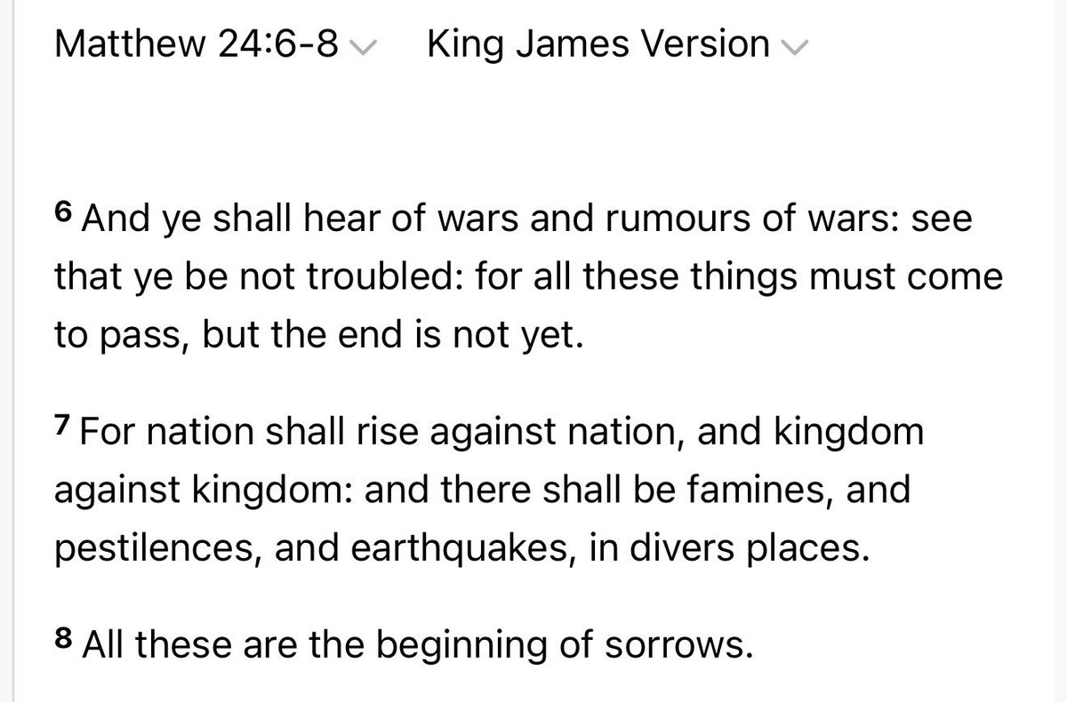Pa7riarch's tweet photo. @ImBreckWorsham REPENT, for the Kingdom of Heaven is at hand! 
The best research you can do is read the scriptures. All of this is fleeting, you have no control of anything they’re doing, except through faith in our Father in Heaven, Christ Jesus and his Holy Spirit. Mathew 24: 6-8 https://t.co/UEMIJw7ZfW
