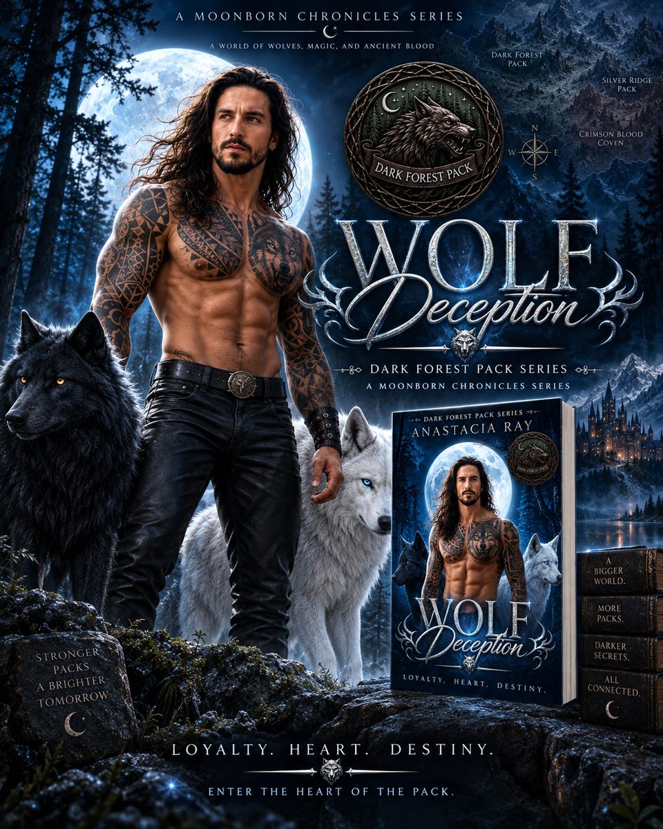 PDesigns16's tweet photo. His wolf had never spoken to him.

Then Javier dives into an icy river to save Rebecca—and hears one word:

Mine. 

Her wolf is pure white. His world knows an ancient prophecy about exactly that.

#ShifterRomance #WolfDeception #MoonbornChronicles https://t.co/MJRusfjR5y