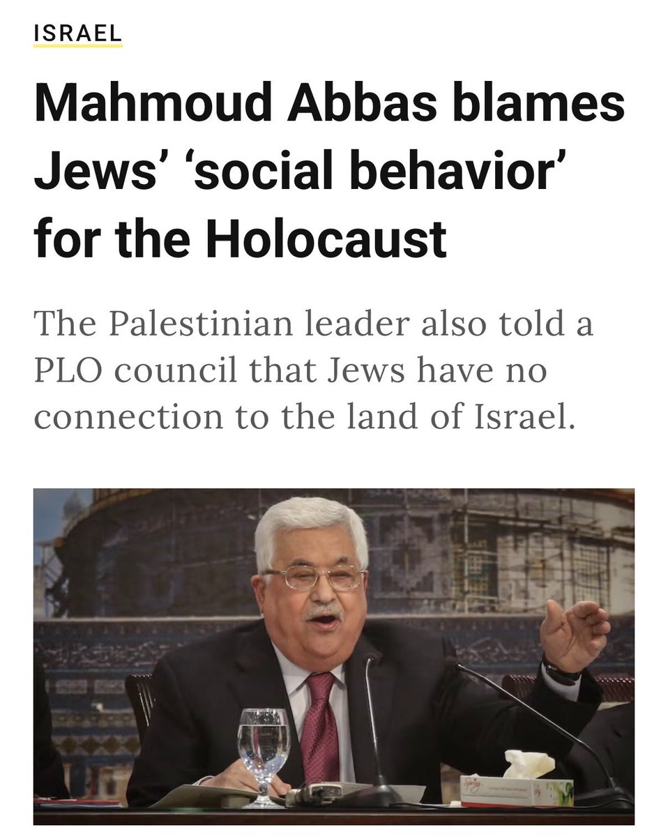 7JcmEs's tweet photo. @EuropaActual @realMaalouf @JamesAFurey Any criticism? Obviously, he wants peace. That’s why he pays terrorists to kill Jews. Look up the “Pay for Slay” program. Now find me one Palestinian leader clearly calling for peace and accepting Israel right to exist. I can find plenty of such statements from Israeli leaders. https://t.co/ZHclYEC2Gf