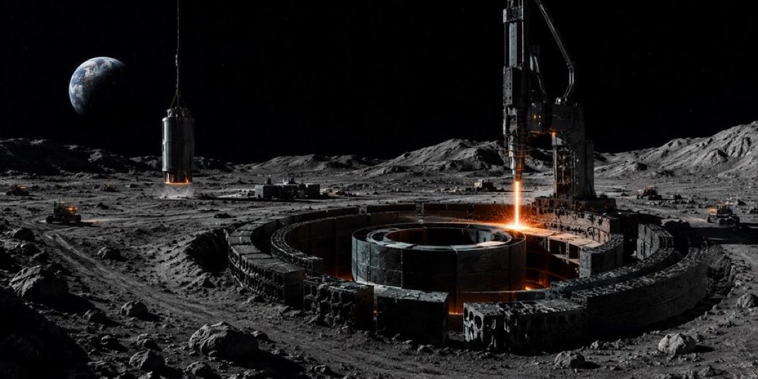 AlexBellSpace's tweet photo. Why we’re building fission reactor housing on the Moon.

Every plan for permanent lunar presence runs into the same physics: fission is the only viable power source through 14-day lunar nights. NASA’s KRUSTY program proved a 10 kW reactor runs on a 28 kg uranium core - small enough to launch.

But the infrastructure around that core - radiation shielding, containment vessels, heat exchangers, structural foundations - weighs thousands of kilograms. At $1M+ per kg to the lunar surface, launching it is economically impossible at scale.

So don’t launch it. Build it there.

@LunarForgeSpace is developing mobile autonomous laser sintering systems that manufacture reactor-grade infrastructure directly from lunar regolith. The system surveys the terrain, reads regolith composition in real time, and sinters structural components with adaptive process control - fully autonomous, no human operators required.

Launch the core. Build the rest on the Moon.

This isn’t a nice-to-have. Without surface power, there is no lunar economy. Every mining operation, propellant depot, research station, and logistics hub depends on continuous energy. Fission is the backbone - and in-situ manufactured reactor infrastructure is what makes the unit economics of everything else on the Moon work.

We are the critical manufacturing layer that unlocks the entire lunar economy.
