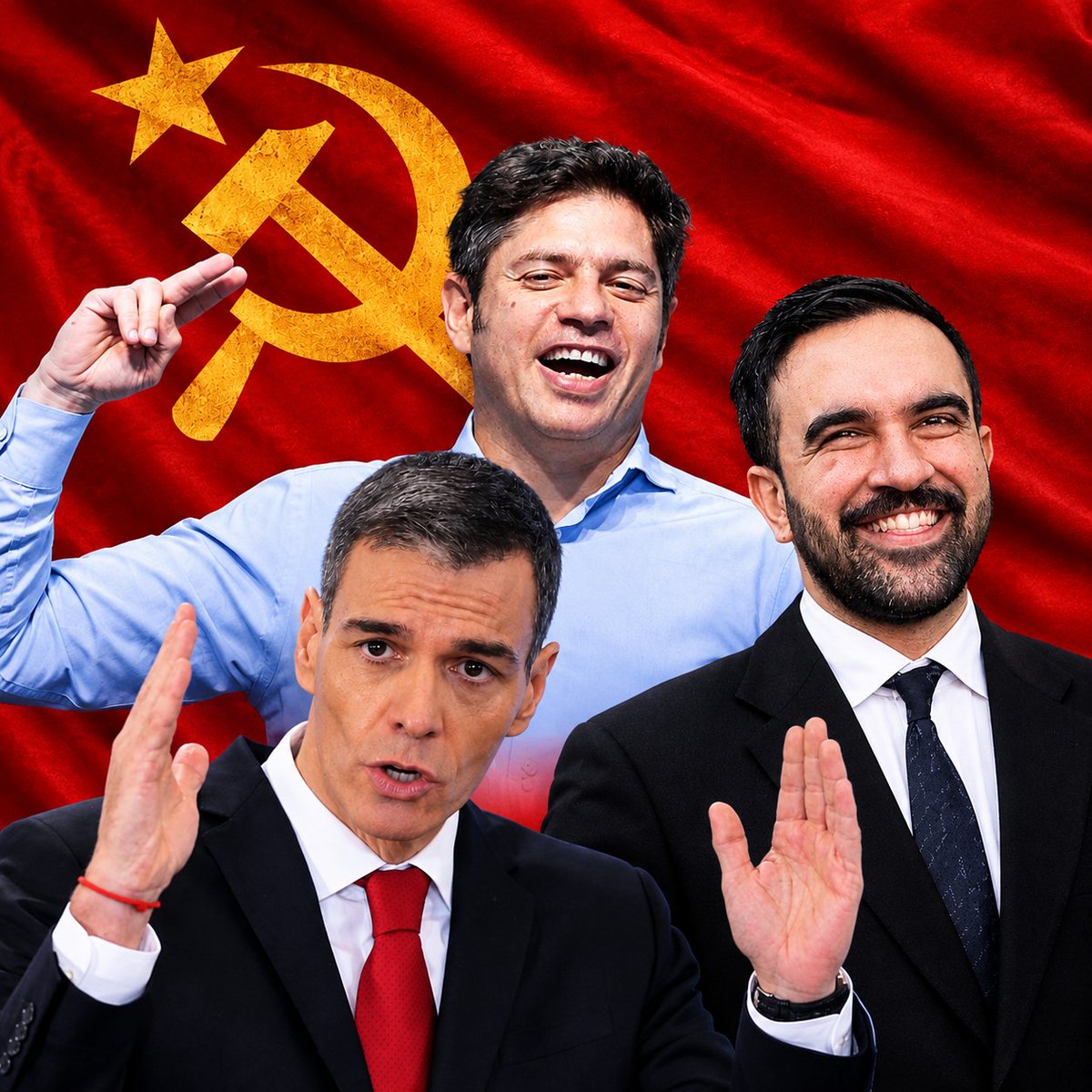 elduckpost's tweet photo. 🔵 | Kicillof viaja a Nueva York para juntarse con el alcalde musulmán, Zohran Mamdani, y el corruptísimo Pedro Sánchez, mientras su provincia es un baño de sangre por la inseguridad. https://t.co/fOtAZ04Lfv