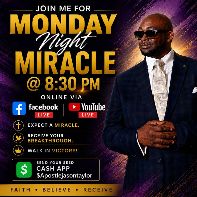 LIVINGWORDHOI's tweet photo. 🔥 MONDAY NIGHT LIVE — TONIGHT! 🔥

Join us tonight for Monday Night Live with Apostle Jason Taylor of Living Word House of Israel Ministry!

⏰ 8:30 PM CST
📲 Streaming LIVE on Facebook &amp; YouTube

🔔 Make sure your notifications are ON so you’ll be alerted as soon as we go LIVE! https://t.co/Iavmff9w5f