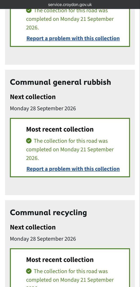 Sonan_A's tweet photo. Grandeur Heights, CR8 2HG
Our general and food waste has not been collected, despite numerous reports and calls to your environmental team.
Your website falsely states collections  completed! @ContactCroydon @VeoliaUK @VeoliaUKHelp @yourcroydon https://t.co/5oXJLlDjeV