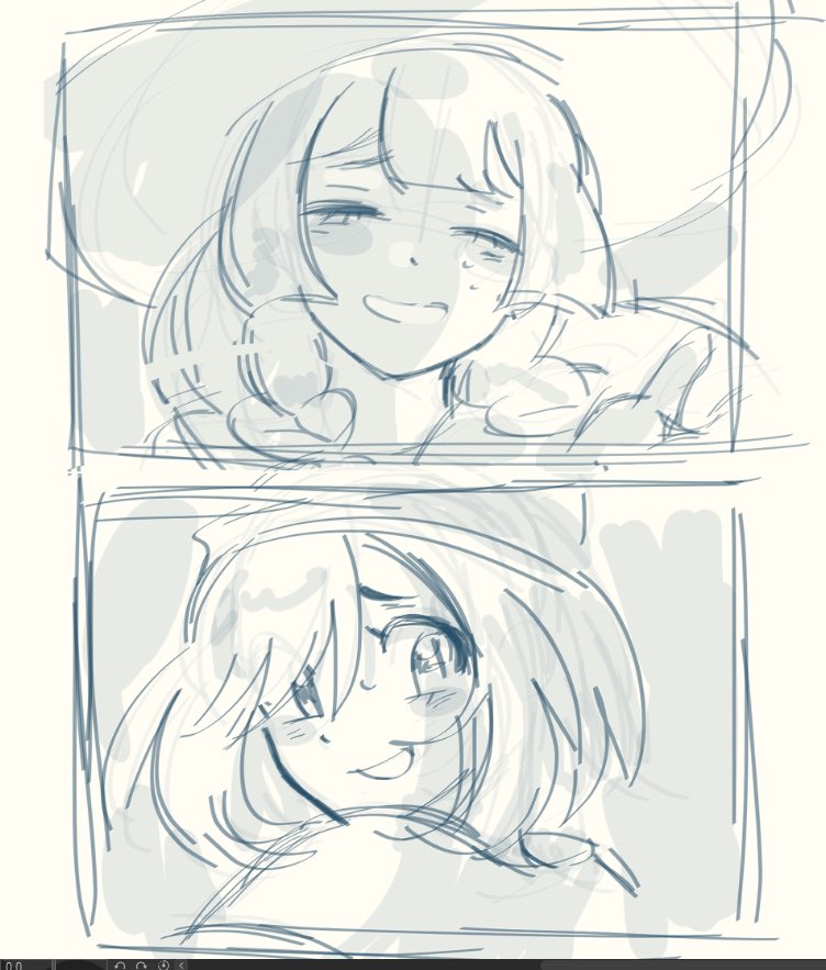Stariiberry's tweet photo. yuri wip of joy,, nothing in particular could be going wrong here https://t.co/OwW4QIrR3P
