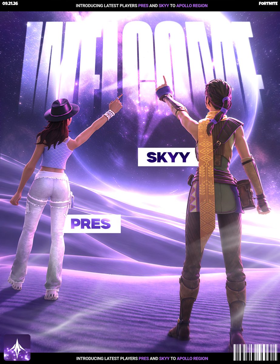 Apollo_RGN's tweet photo. Two New Orbits Have Entered the Apollo!

Introducing Apollo Regions New Pros:
🌌| APL @presfnn 
🌌| APL @SkyyFN_ https://t.co/OfxDM7lUwf