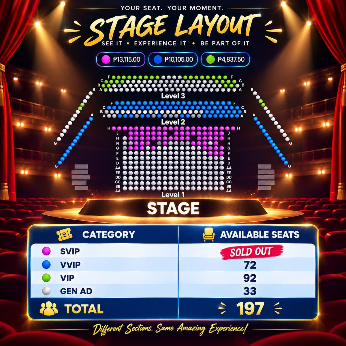 Englotspaceph's tweet photo. ▪️▫️▪️Ticket Update: 9/22/26▪️▫️▪️

🎃✨ Manila, this is your sign! 🇵🇭🖤
Charlotte After Dark is getting closer, and the seats are slowly disappearing! 🎃✨

👻🎟️SVIP is already SOLD OUT, with only 197 seats remaining based on the current seating map. If you’re planning to spend Halloween with Charlotte, now is the time to secure your ticket! 🎟️🐰
See you all at Charlotte After Dark!

🎃🖤 Available Seat :

SVIP — SOLD OUT
VVIP — 72
VIP — 92
Gen Ad — 33

✨ TOTAL: 197 seats remaining!

🎫 https://t.co/SbtHRVh0hX…

Please note: This is an unofficial count based on the available seating map as of today.

#CharlotteAustin #ชาล็อตออสติน #CharlotteAfterDark #CharlotteInManila
@itscharlotty @thentjprod