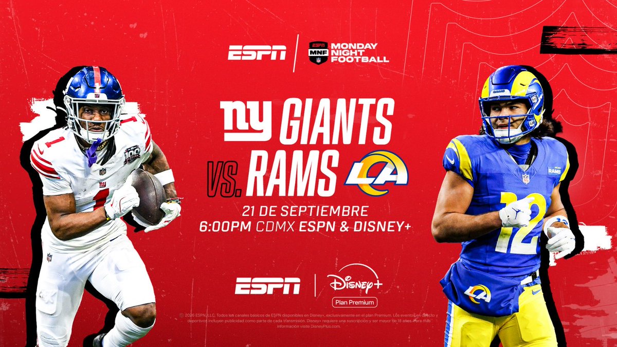 PabloViruega's tweet photo. Todo listo #MNFxESPN #NFLxESPN
#Giants vs #Rams
Con @EduardoVarelaTV @espnsutcliffe @PabloViruega
@ESPNmx @disneyplusla @nflmx https://t.co/iEuppvXRm8