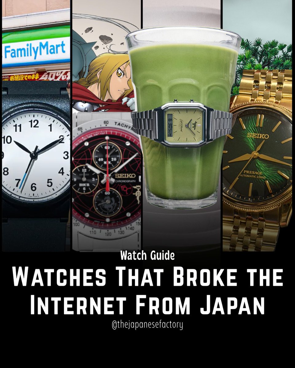 JPFactoryYT's tweet photo. Japan has a way of making watches that the rest of the world stops and stares at. Here are the ones that actually broke the internet.

The Casio x Café Kitsuné matcha watch went viral the moment it dropped — a green AQ-230 with the Kitsuné fox on the dial, no loud branding, jus https://t.co/gfTSAlU09J