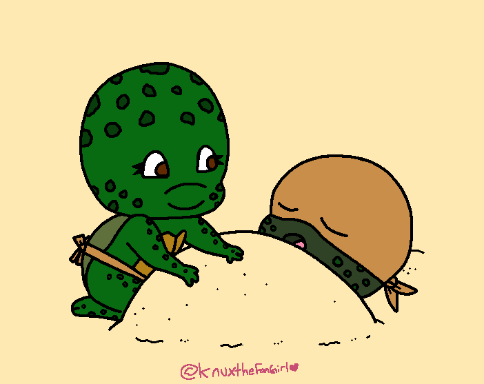 KnuxtheFanGirl's tweet photo. Hiya! Here's a new drawing from yesterday of my TMNT 2003 OCs Mika and Angelo as turtle tots at the beach as chibis! Enjoy! Thankie! 💛🐢🏖️

#TeenageMutantNinjaTurtles #TMNT #TMNT2003 #TMNT2K3 #TMNTOC

Used a template by bktb_trs! https://t.co/IX6B4f37FY