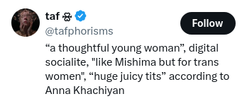 syot_k's tweet photo. @justalexoki @tafphorisms >for trans women 
>cock https://t.co/S4eZ8DjKcN