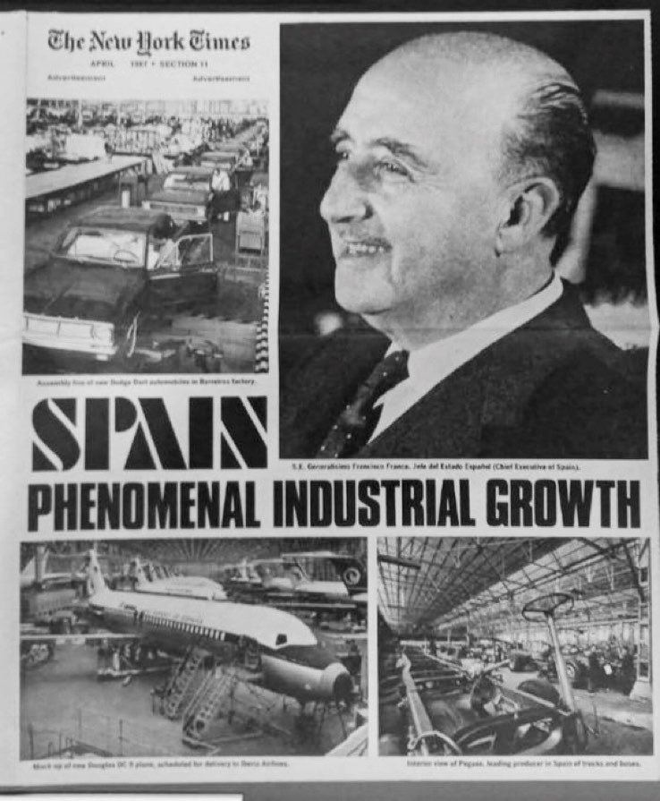 BryceMLipscomb's tweet photo. Even the @nytimes praised the leadership of Francisco Franco &amp; the massive economic growth his policies brought to Spain. https://t.co/nk1JjeKxGJ