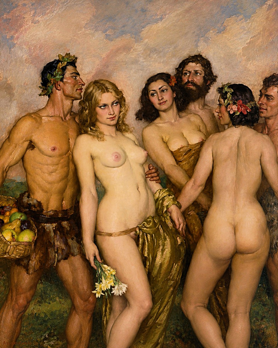AlexandraSoro's tweet photo. "The Innocence of Spring" (1937) 
By Norman Lindsay. 🖌️🌹 https://t.co/OXTZrjYzse