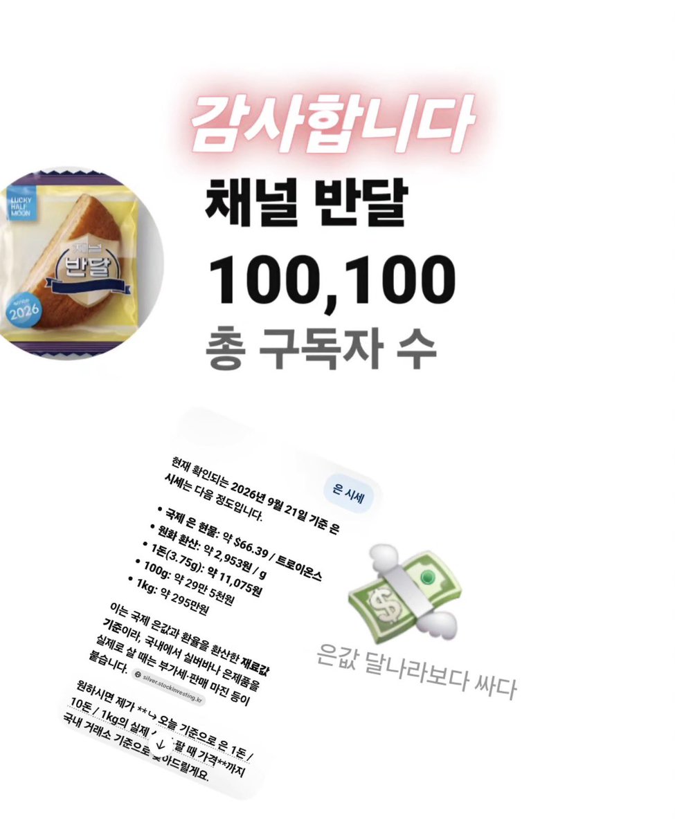 shua_enthusiast's tweet photo. channel bandal has successfully reached 100,00 subscribers so scoups, suho, jiwon, and jaehyun will each get 37.5g of silver! 🥰

the staff even researched the price for silver now ㅋㅋㅋㅋㅋ

#에스쿱스 #SCOUPS #SUHO #JIWON #JAEHYUN https://t.co/0pK1Rbcrui