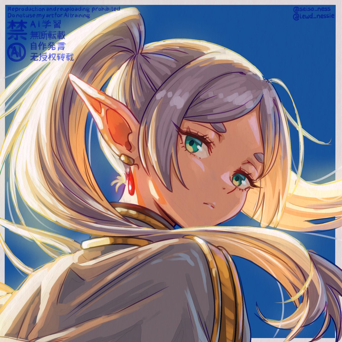 Seiso_Ness's tweet photo. Frieren rendering practice https://t.co/TxS1IZUUy2