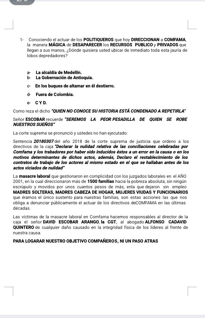 fabianj67966203's tweet photo. DENUNCIAS CONTRA COMFAMA Y SU CONSEJO DIRECTIVO https://t.co/puL7NczbjS