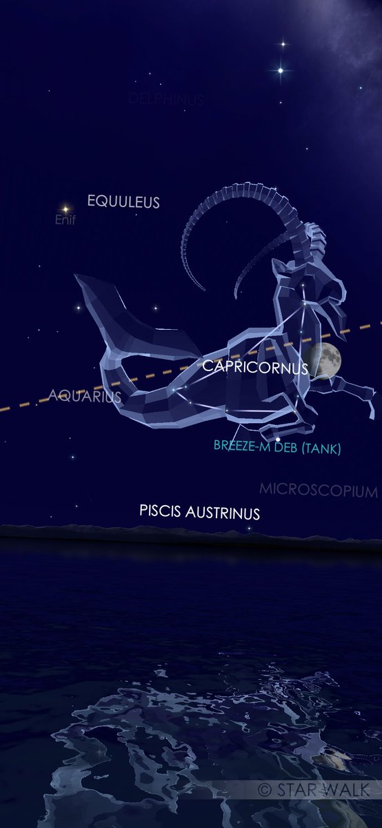 LesProctor's tweet photo. Moon in Capricorn. You can do it!Exploring the night sky with the stargazing app #StarWalk. #skywatching #astronomyapp https://t.co/4nMuOEtR6u https://t.co/ZbcyQjhZ9o