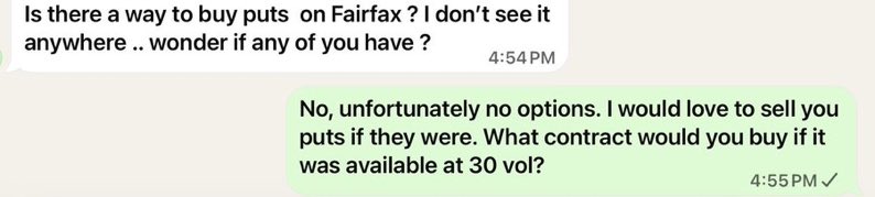 Desi__Trqde's tweet photo. This is what makes a market. I think $FFH.TO ‘s governance and capital structure are key attributes. It lets FFH do things most companies can’t do as the CEO isn’t worried about his job or his bonus. That optionality is valuable and is more than free due to other perspectives. https://t.co/62Cx2Q6Vuf