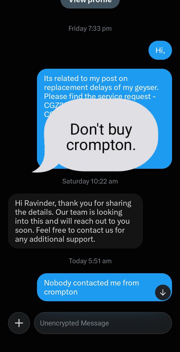 ravinderbgs's tweet photo. @Crompton_India Nobody contacted me from Crompton https://t.co/wT03D4e9Ga
