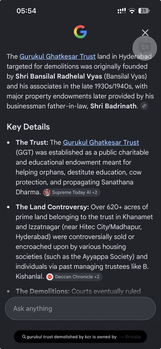 TruelyIndi0nva's tweet photo. @navs_3679 @urs_abhinav Bro nenu adigindhi neeku artham kaaledha avi illegal constructions ani evaru prove chesaru aa reports ekkadunnay ani aduguthunna and aa gurukul trust ni target chesindhi coz it’s following sanatana dharma https://t.co/dpvULrk2LQ