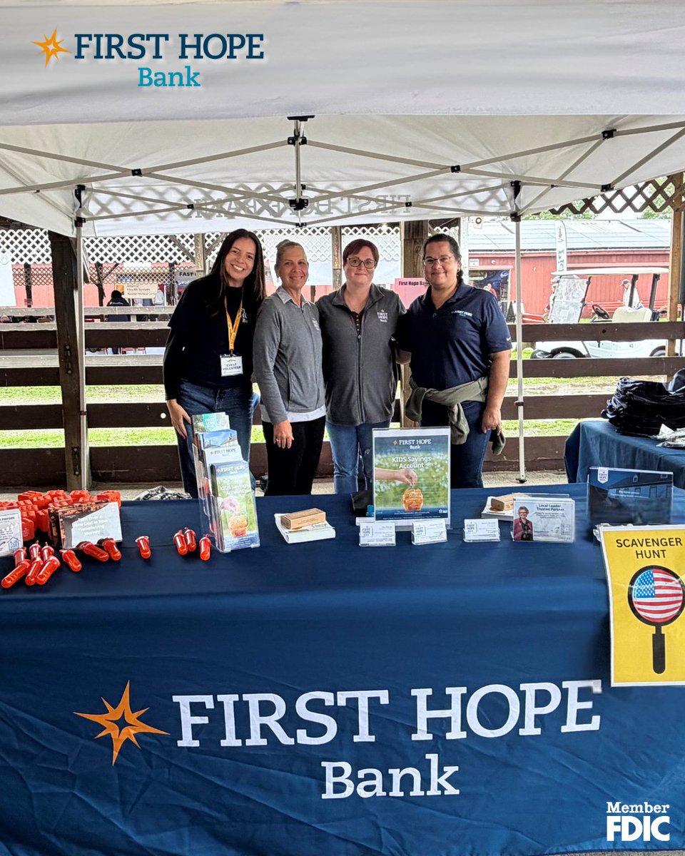 FirstHopeBank's tweet photo. Another great Sussex County Day in the books! 💛

Thank you to everyone who braved the rain and stopped by to say hello! We always enjoy the opportunity to connect with our neighbors and celebrate the communities we’re proud to be part of. https://t.co/zj5uS3VNvj