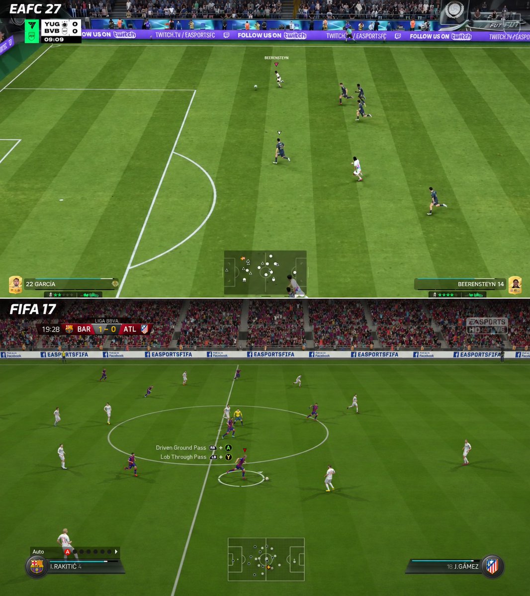 pusholder's tweet photo. FIFA 17 ile EA FC 27 arasındaki 10 yıllık grafik farkı. https://t.co/duySQruyIO