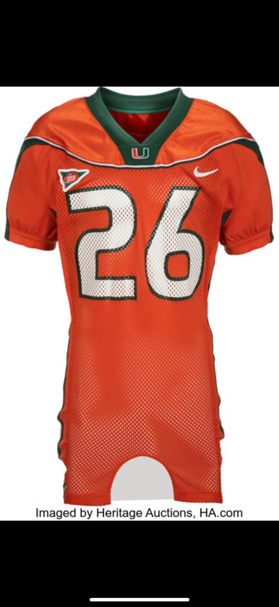 CanesThing91's tweet photo. Breaking News: Every ST26 jersey on market is considered “fake” because NIL era didn’t exist in the early 2000s. 

Instead I can spend my mortgage on a “real” one for only $43,000! GO CANES https://t.co/lZNopg1MAk