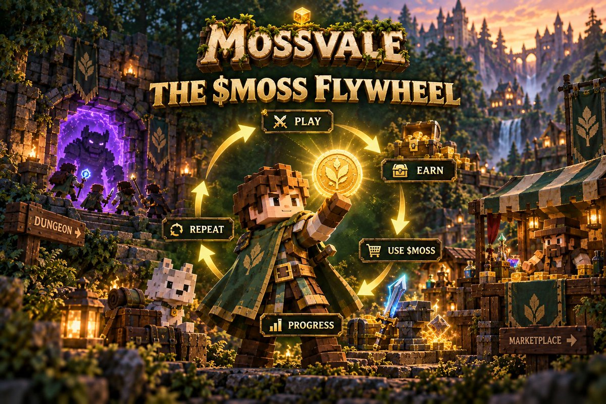 MossvaleMMO's tweet photo. What Will Create Demand for $MOSS?

A lot of you have been asking about the $MOSS flywheel and how we plan to build a sustainable in-game economy.

The focus is to make $MOSS more than something players earn. It should have real utility across progression, trading and competitive gameplay.

We’re currently working on deeper integrations across SP & character progression, Reputation & Dignity, Job Levels and Special Classes, pets, upgrades and protection systems, more dungeons, raids and bosses, referral rewards, marketplace trading, and PvP tournaments with MOSS wagers and prize pools.

PLAY → EARN → USE $MOSS → PROGRESS → UNLOCK CONTENT → EARN BETTER REWARDS → REINVEST

The goal is to connect progression, content and the economy so that MOSS earned through gameplay has reasons to flow back into the game.