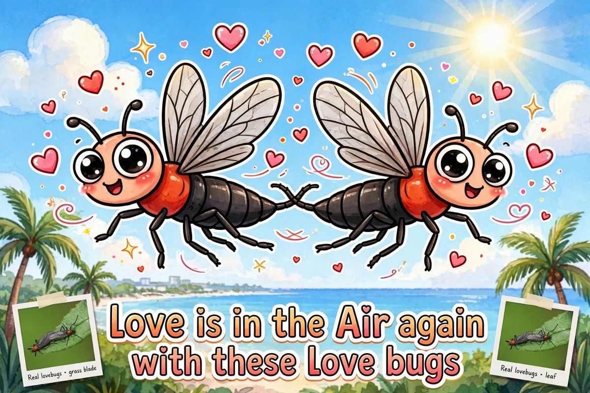 Kiranhari's tweet photo. 🙄 it is the lovebug season again in Florida 😩 https://t.co/FbTTfjhWns