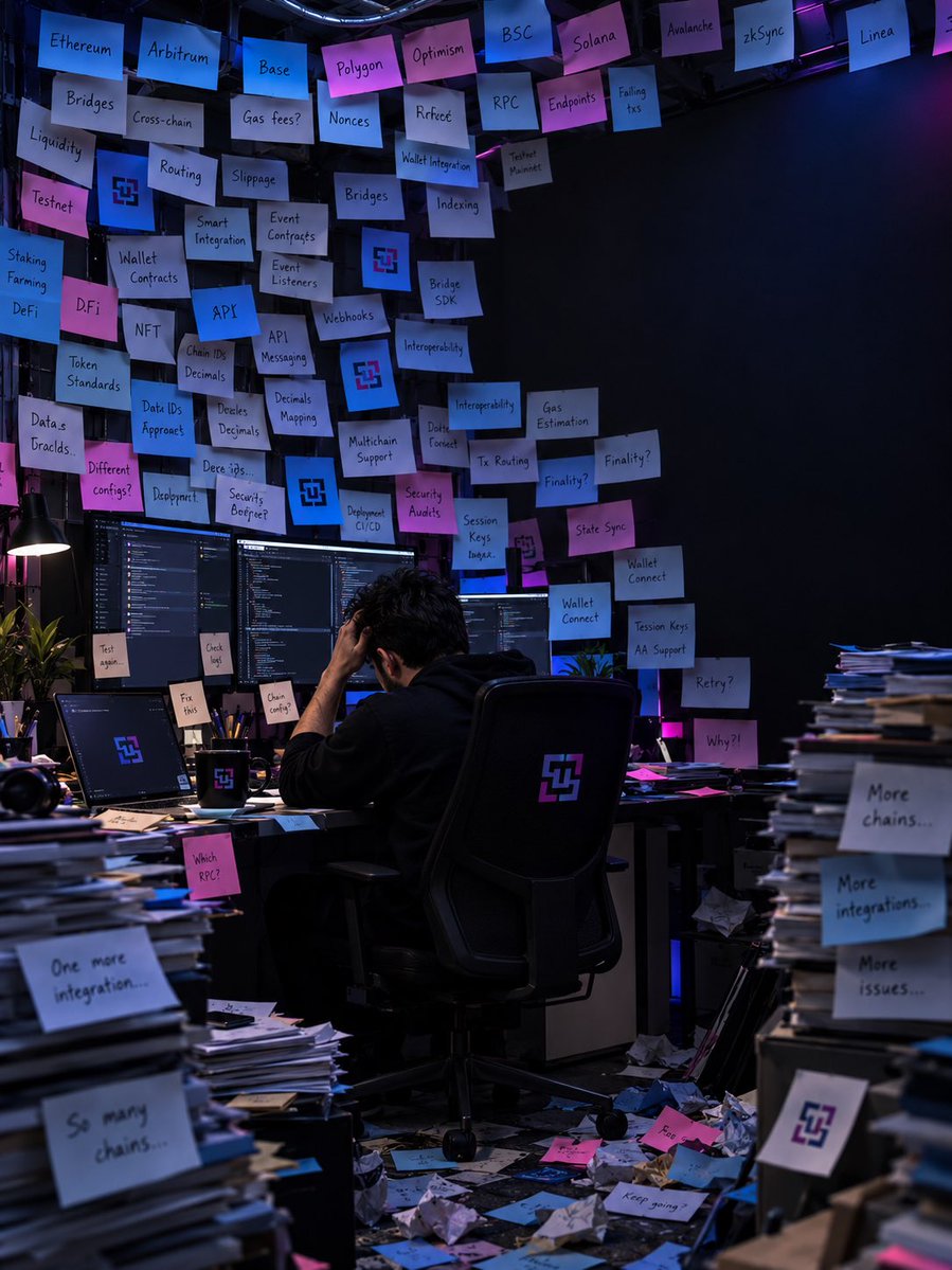 Syntra_Protocol's tweet photo. POV: You’re building on 8 chains.

8 SDKs.
8 RPCs.
Different wallets.
Different bridges.
Different headaches. 😭

Meanwhile, Syntra:

“Just tell me what you want to do.” https://t.co/0d9bpSEcCH