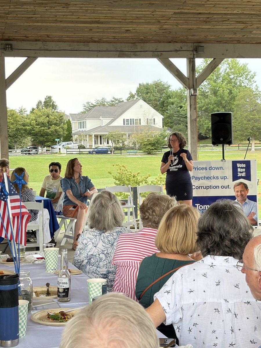 AmyLaufer55's tweet photo. It may have been a rainy afternoon in Crozet, but that wasn’t enough to stop @AlbemarleDems from hosting their annual fall BBQ! We enjoyed good food and great words from guest speaker @tomperriello. Thank you to everyone who took the time to come out and show support! https://t.co/JT8uzFO9pC