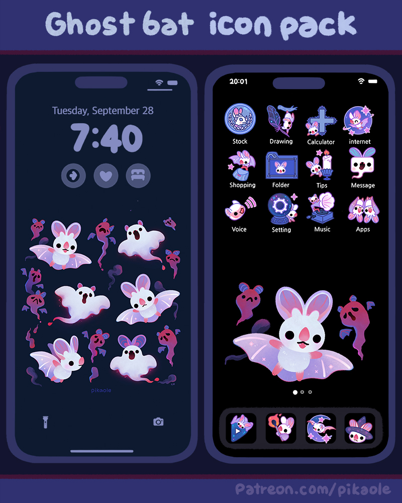 pikaole's tweet photo. 🦇 Ghost bat icon pack https://t.co/jjljfuYrT8