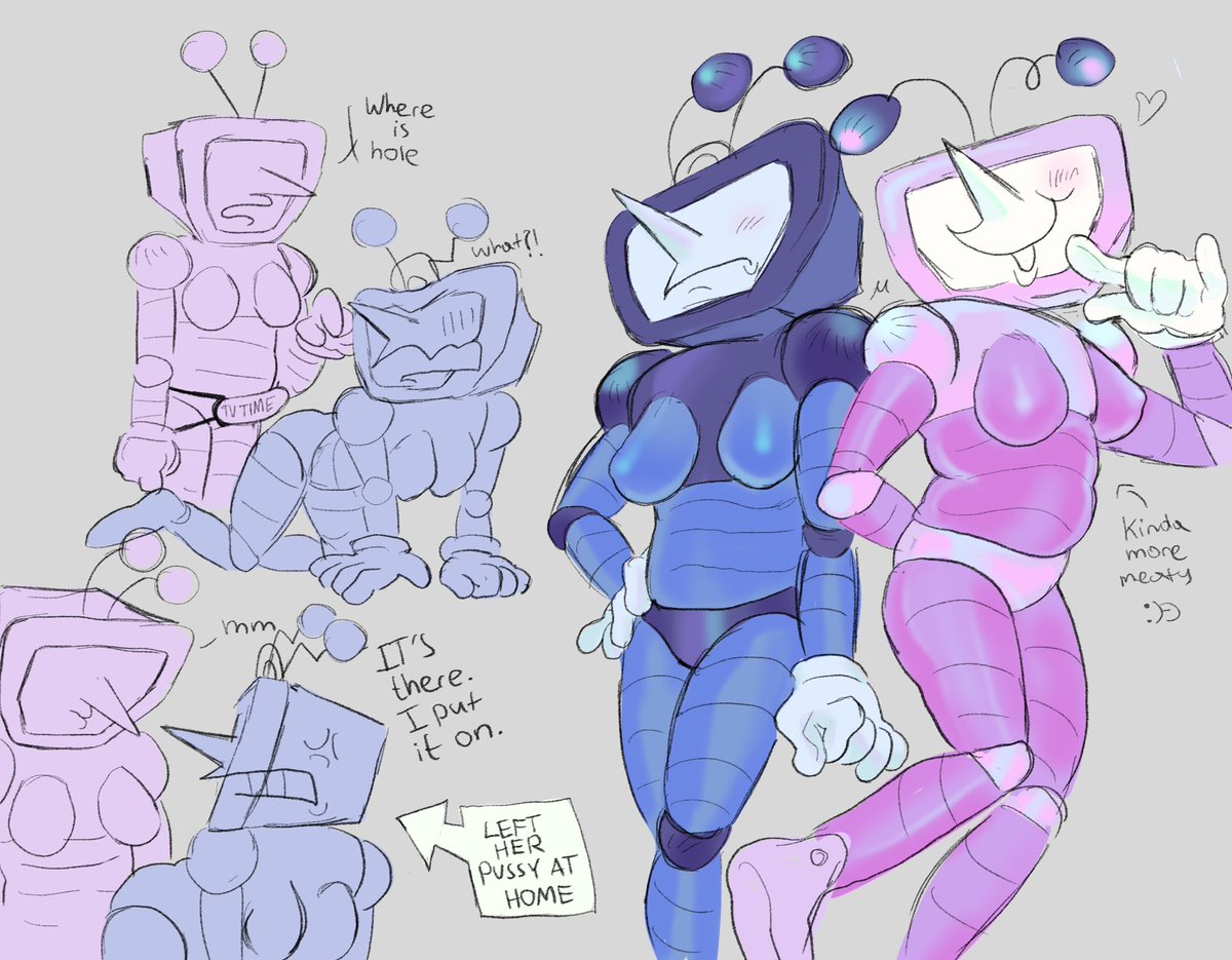 chrys0melanite's tweet photo. lady lesbian tv robots with interchangeable parts #deltaruined #doublefeacher https://t.co/QVxg7Hg2rA