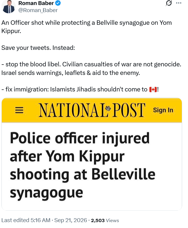 TDotResident's tweet photo. Will Roman Baber and Brian Lilley update their posts if it turns out the shooter Sean Ward is a white guy from the Canadian armed forces? https://t.co/cPeEvf5sHe