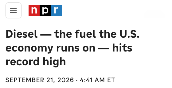 CaptMarkKelly's tweet photo. Trump promised lower costs. Instead, diesel just hit an all-time high because of his war with Iran, and families are paying hundreds more this year on groceries and everything else. Arizonans shouldn't have to foot the bill for his reckless decisions. https://t.co/RArZ4vi8dj