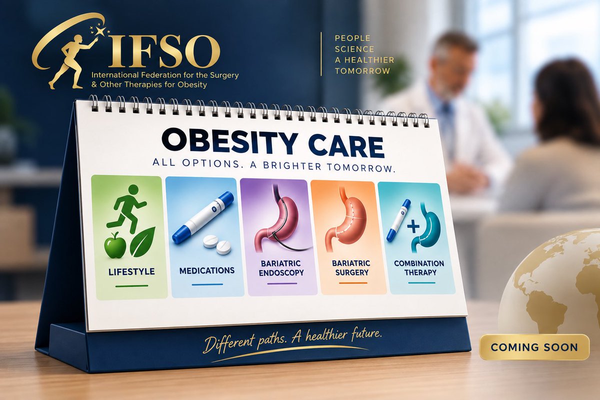 JaimePonceMD's tweet photo. 𝗔𝘀 𝗣𝗿𝗲𝘀𝗶𝗱𝗲𝗻𝘁 𝗼𝗳 𝗜𝗙𝗦𝗢, one of my strategic goals is to create practical tools for our members worldwide.

Here is the 𝗳𝗶𝗿𝘀𝘁 𝗼𝗻𝗲. 👇

An IFSO patient counseling tool presenting the 𝗙𝗨𝗟𝗟 𝗖𝗢𝗡𝗧𝗜𝗡𝗨𝗨𝗠 𝗢𝗙 𝗢𝗕𝗘𝗦𝗜𝗧𝗬 𝗖𝗔𝗥𝗘.

Lifestyle • Medications • Endoscopy • MBS • Combination Therapy

One conversation. ALL options. Treatment matched to the individual patient and severity of disease.

Coming soon. 🌎 #IFSO
@IfsoSecretariat @IFSO_NAC @ifso_ec @IFSOLAC @IFSOMENAC @ifsoapc2017