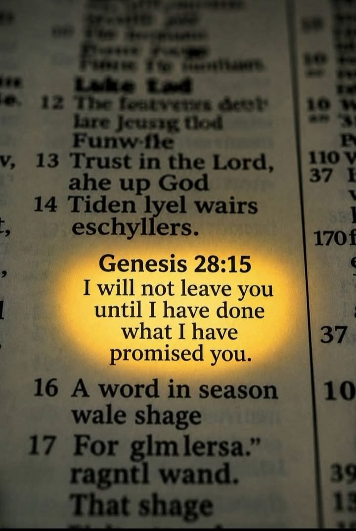 Oh_DearLord_'s tweet photo. Genesis 28:15 https://t.co/6By66yZqrA