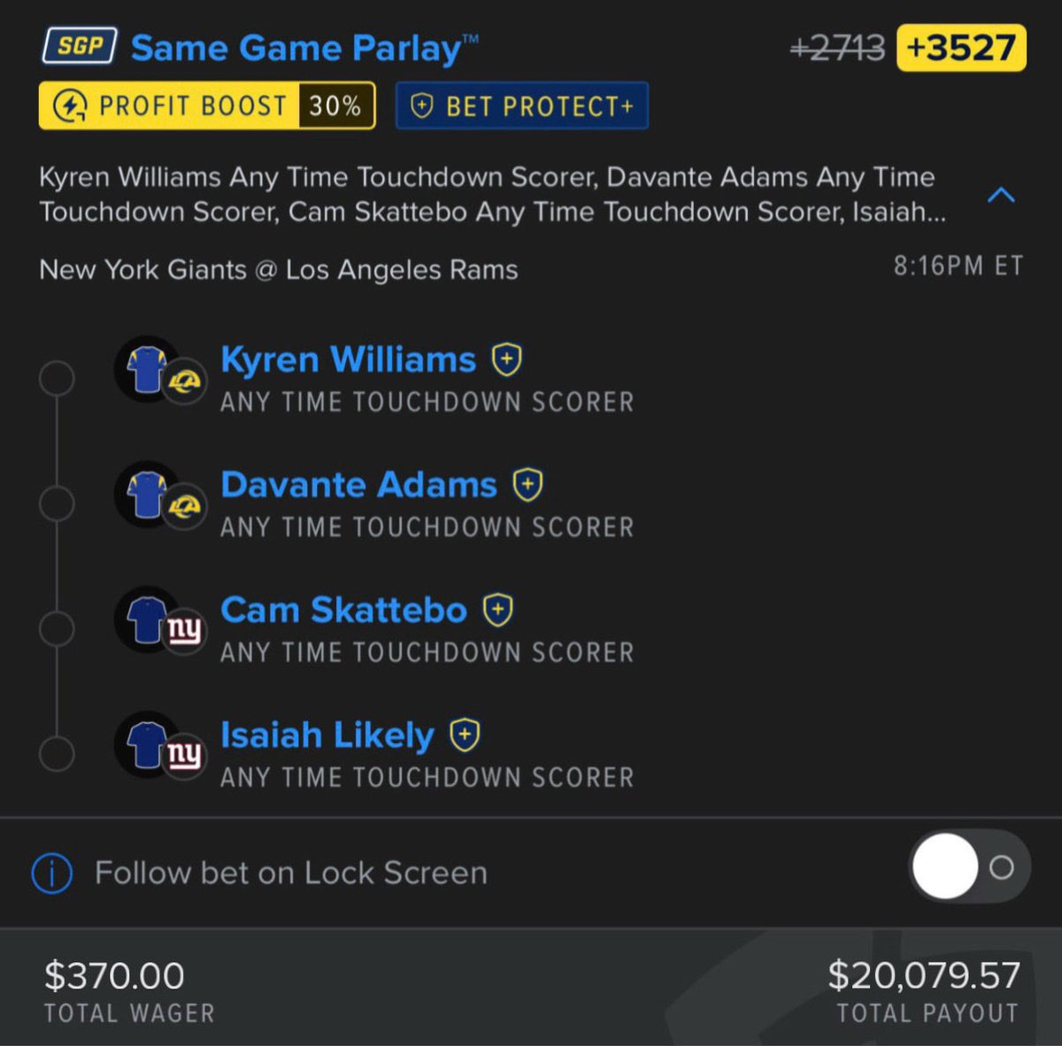 Noble_Odds's tweet photo. TD scorers. +3527 🧲💸
That’s the ticket. 🔒

Share with friends 🍡 https://t.co/5DdyqAMmnE