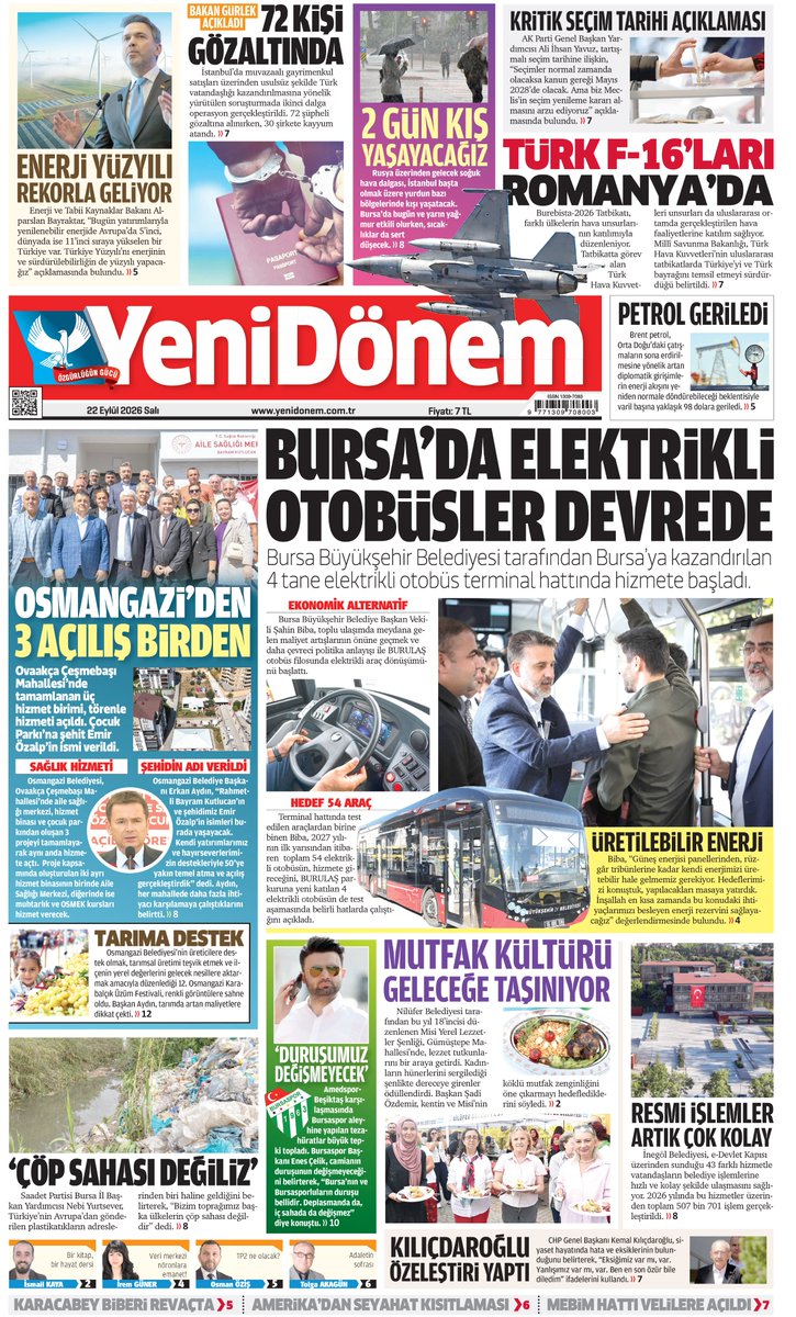burhankaya3's tweet photo. 22 EYLÜL 2026
YENİDÖNEM GAZETESİ
https://t.co/YXhTvNUypH
@bursabuyuksehir @OsmangaziBLD @BursasporSk @inegolbld @SaadetPartisi @saadet_bursa @NiluferBel https://t.co/B6WjqE89c1