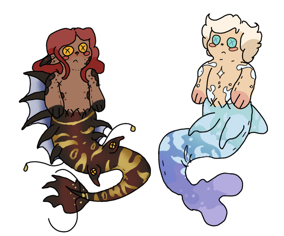 vivian853's tweet photo. noooo don't turn us into marketable plushies!! 
#goodomens #deepseaomens https://t.co/KoEdqjNn6L