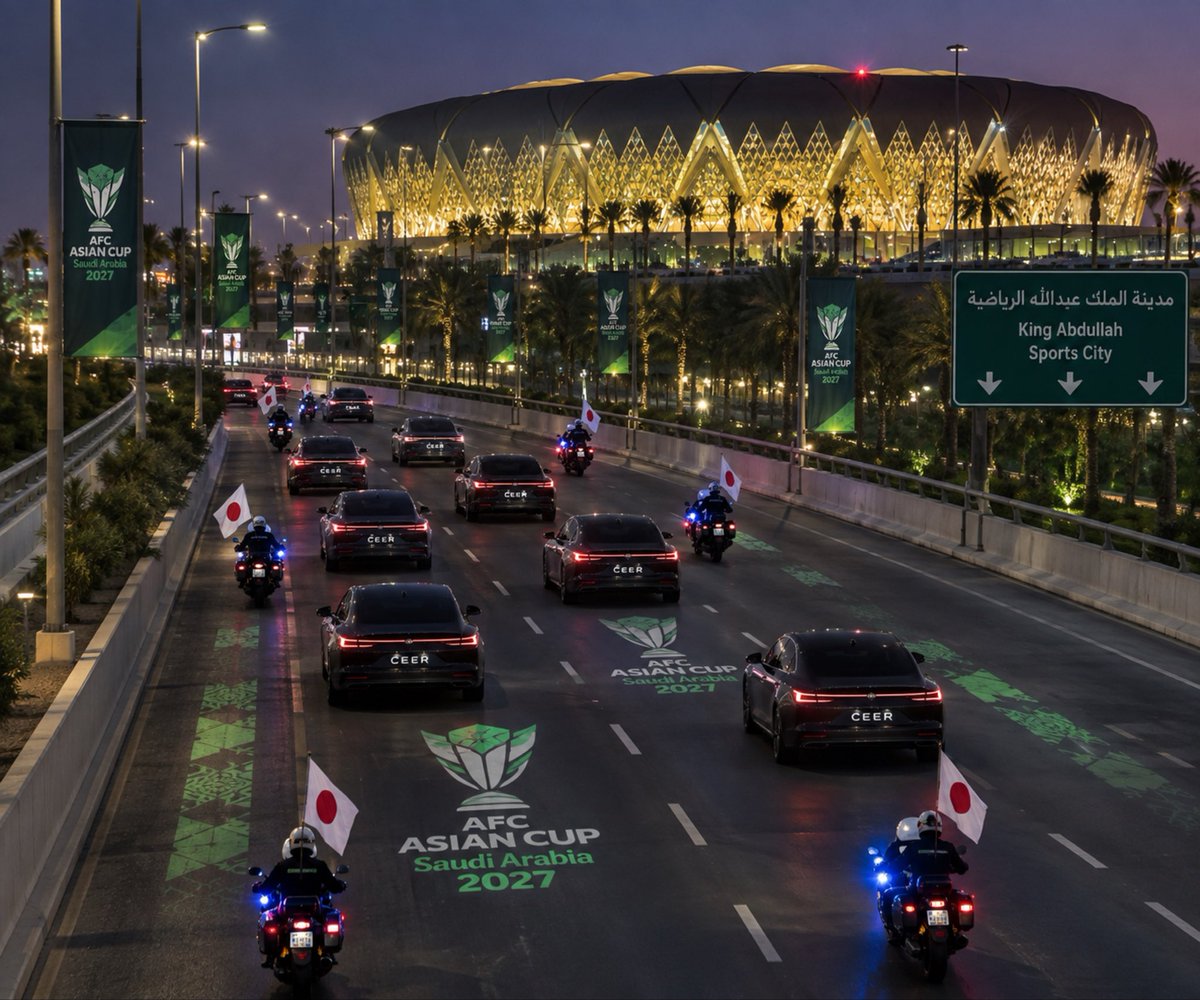 HMD_Alsaad's tweet photo. فكرة 💡 تسويقية غير مسبوقة لسير في كأس آسيا 2027

نقل المنتخبات من الفندق إلى الملعب عبر مواكب من سيارات #سير بدلا من الحافلات وبث الرحلة ضمن التغطية المباشرة قبل المباريات

مشهد يتكرر طوال البطولة أمام جمهور آسيوي واسع ما يجعله تسويق مجاني تتناقله وسائل الإعلام العالمية https://t.co/QbBoUgAAP5