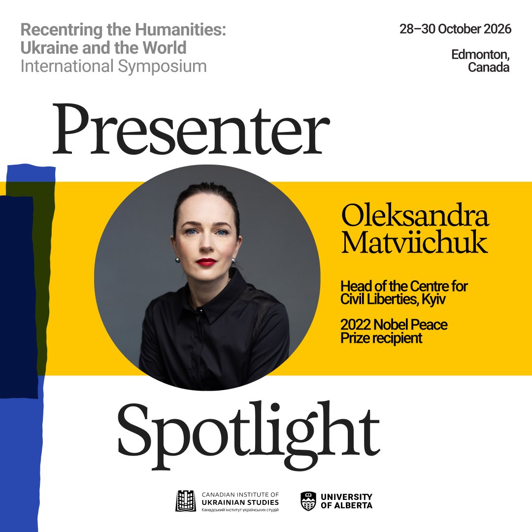 cius_ualberta's tweet photo. We’re honoured to have Oleksandra as a presenter during the “Recentring the Humanities: Ukraine and the World” International Symposium, taking place this October. Join us in Edmonton or online: https://t.co/cT2puwwRei https://t.co/t76DNQ2tfR