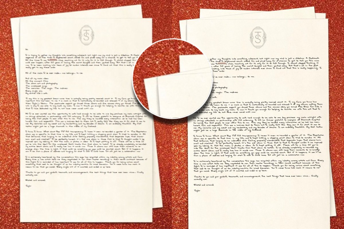 metmidnights's tweet photo. para quem ainda nao entendeu o lance da terceira carta no site da taylor, antes dela lançar o the life of a showgirl e dps dele tinha uma carta no fundo que nao foi revelada, que era falando justamente sobre o album. ou seja, uma carta das masters e outra carta do TLOAS 

acontece que hoje, adicionaram uma TERCEIRA carta no fundo que ainda não foi revelada